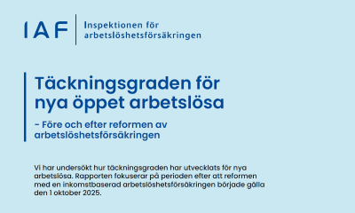 Blå ruta med texten Täckningsgraden för nya öppet arbetslösa